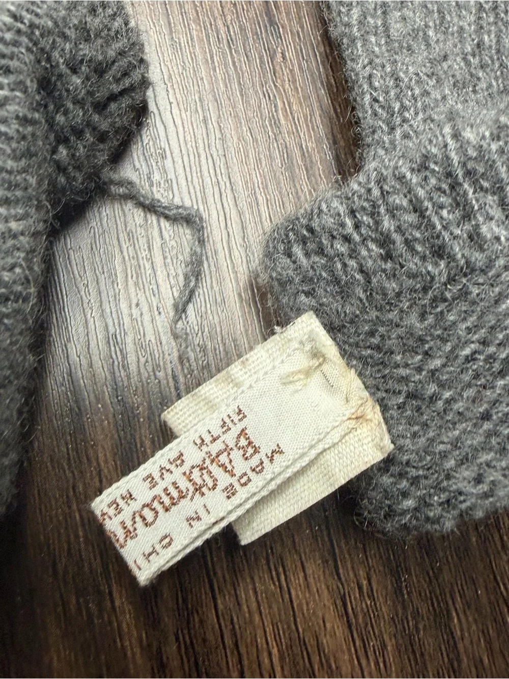 vintage B Altman &Co grey cashmere leather longe gloves